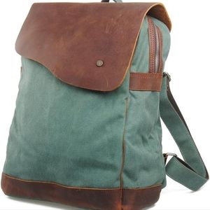 Stylish Green and Brown Backpack